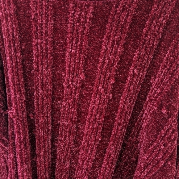 Zenana Premium Sweater Women's 3x Maroon Red Chenille Puffy Popcorn Style Soft - Picture 6 of 7